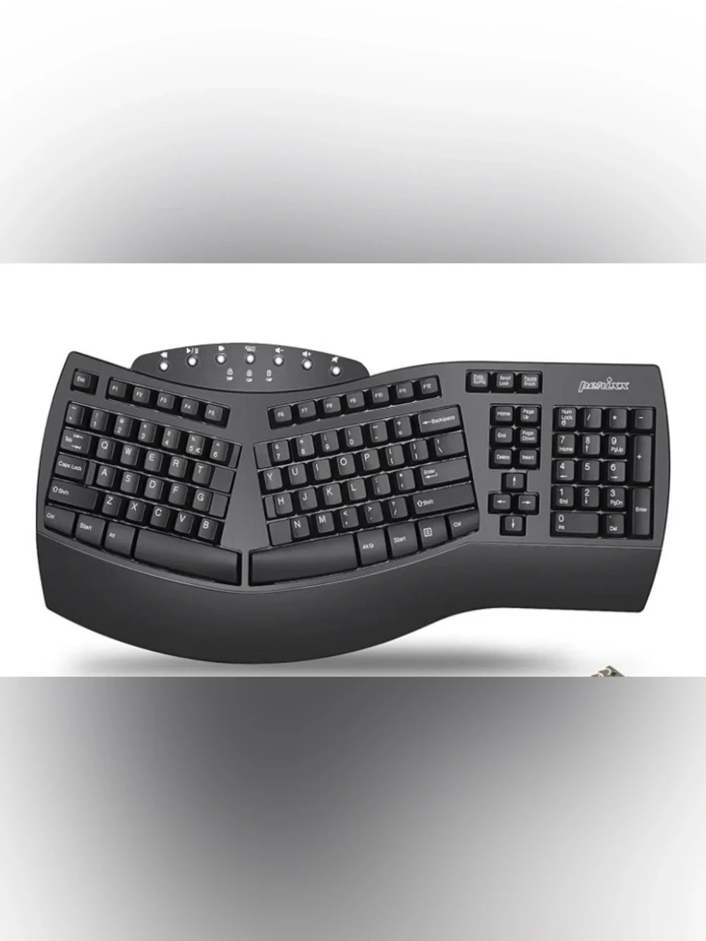 Ergonomic USB Membrane Keyboard - Black